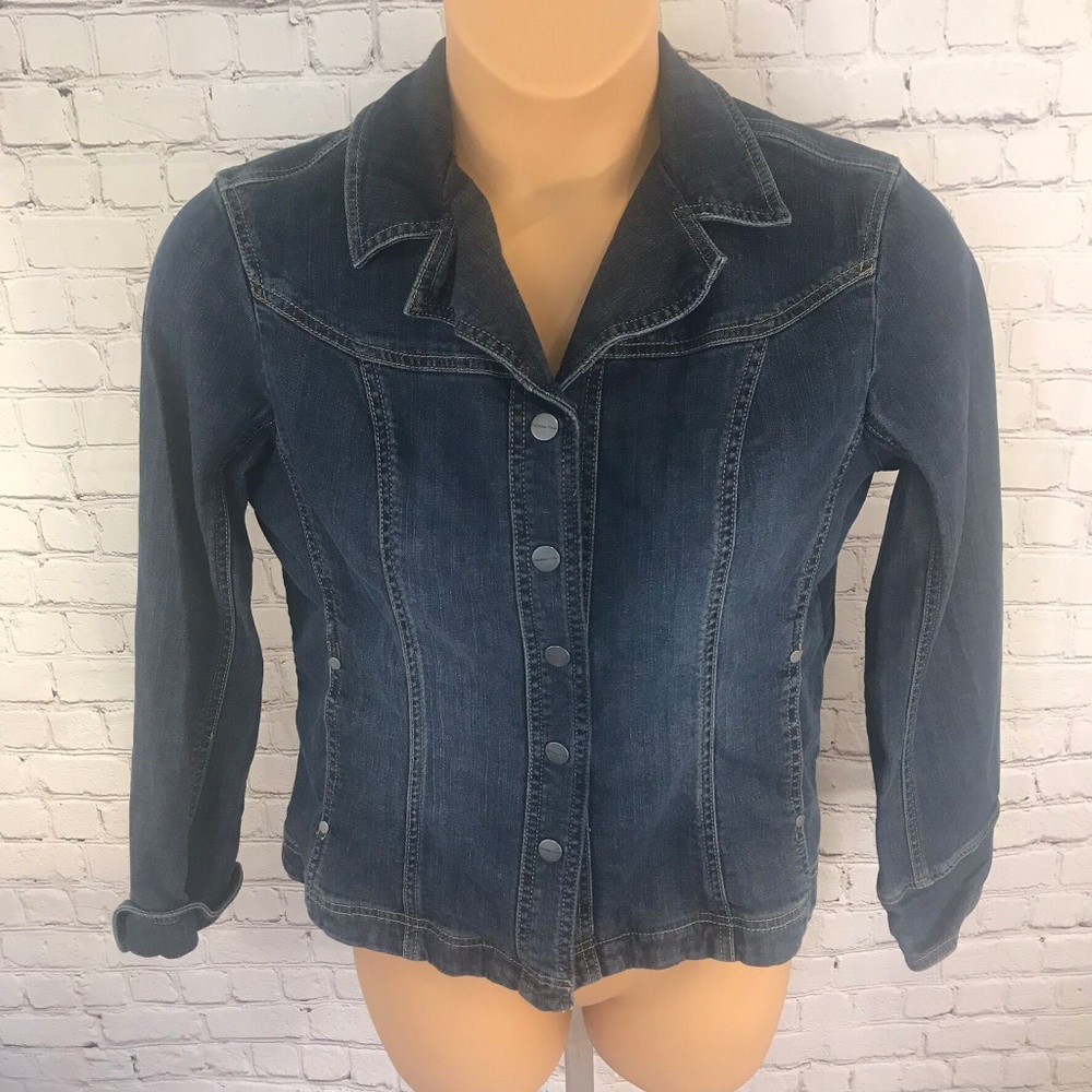 Coldwater Creek Denim Jean Snap Front Jacket Sz 12